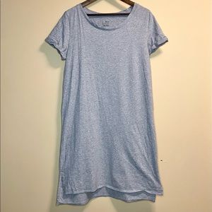 Basic High-Low T-Shirt Dress - Light Blue